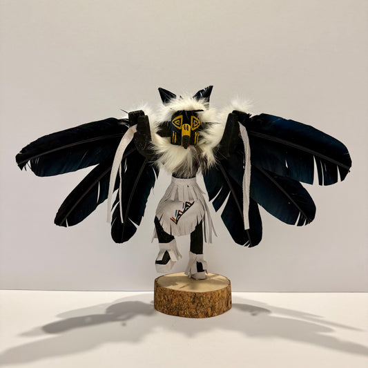 Native American Navajo Raven Kachina Doll / White