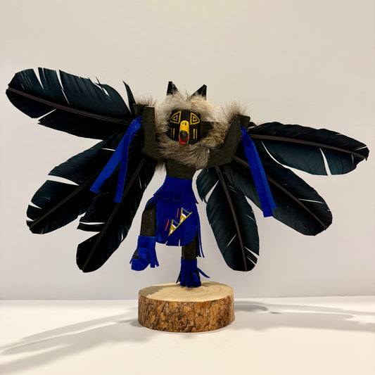 Native American Navajo Raven Kachina Doll / Blue