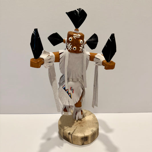 Native American Navajo Mudhead Kachina Doll / White