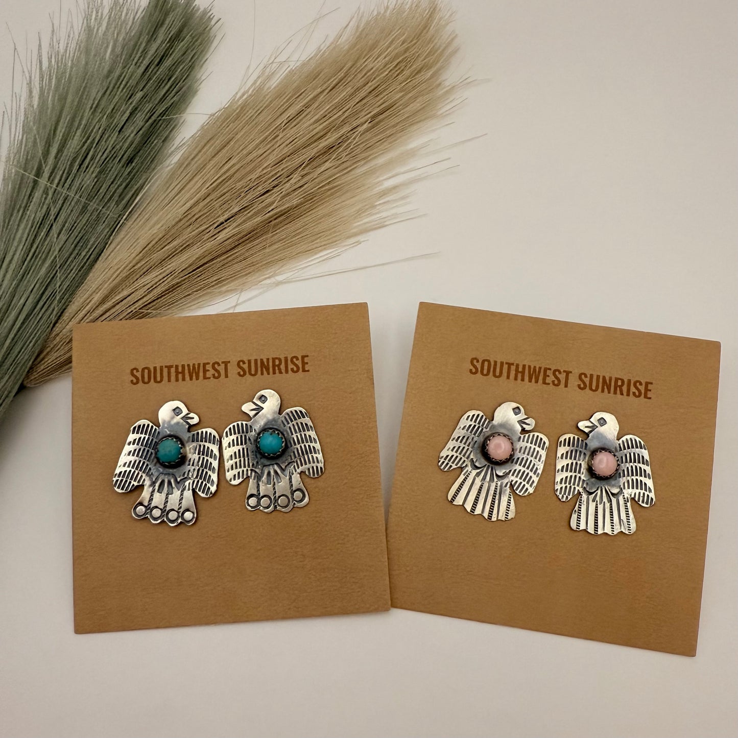 ターコイズサンダーバードピアス AB