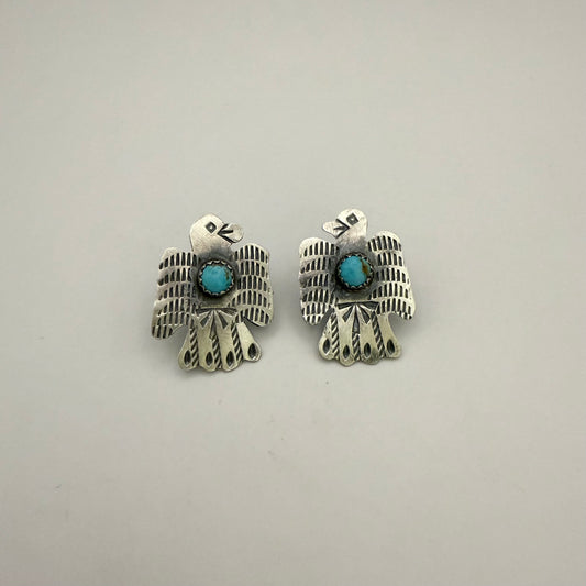 Turquoise Thunderbird Earrings AA
