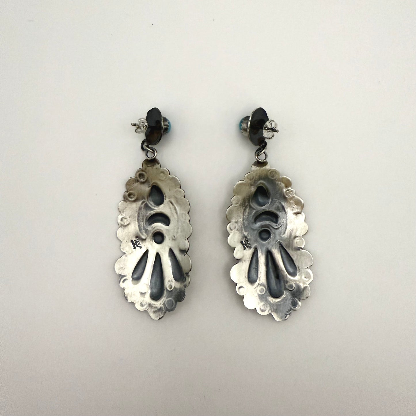 ターコイズコンチョダングルピアス