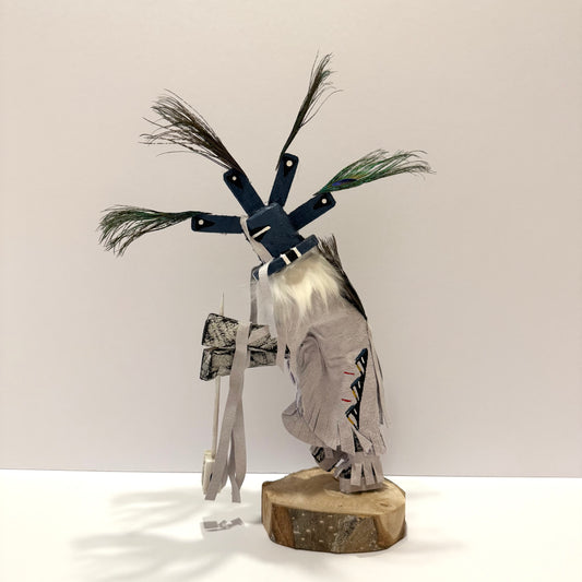 Native American Navajo Kokopelli Kachina Doll / White B
