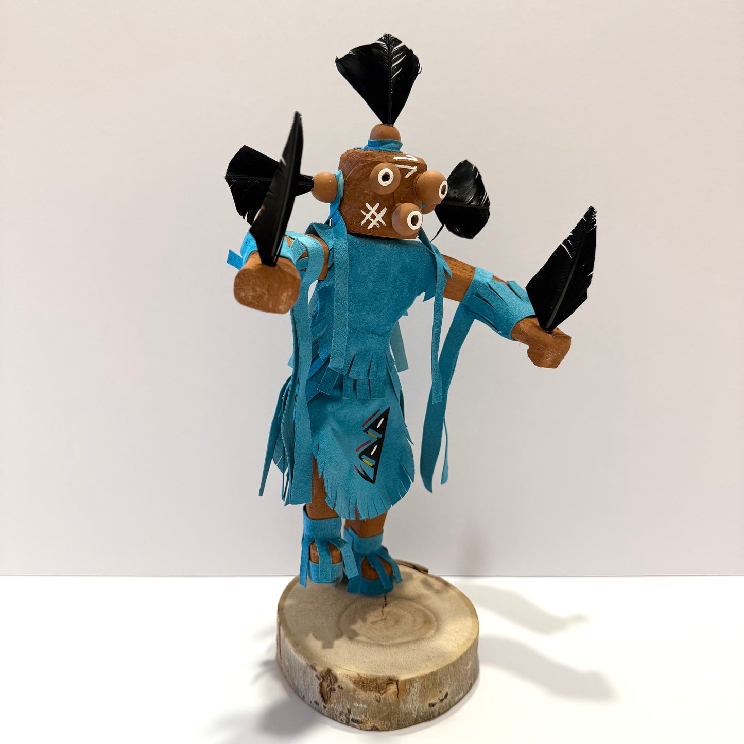 Native American Navajo Mudhead Kachina Doll / Turquoise