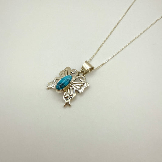 Butterfly Cloud Mountain Turquoise Pendant Necklace