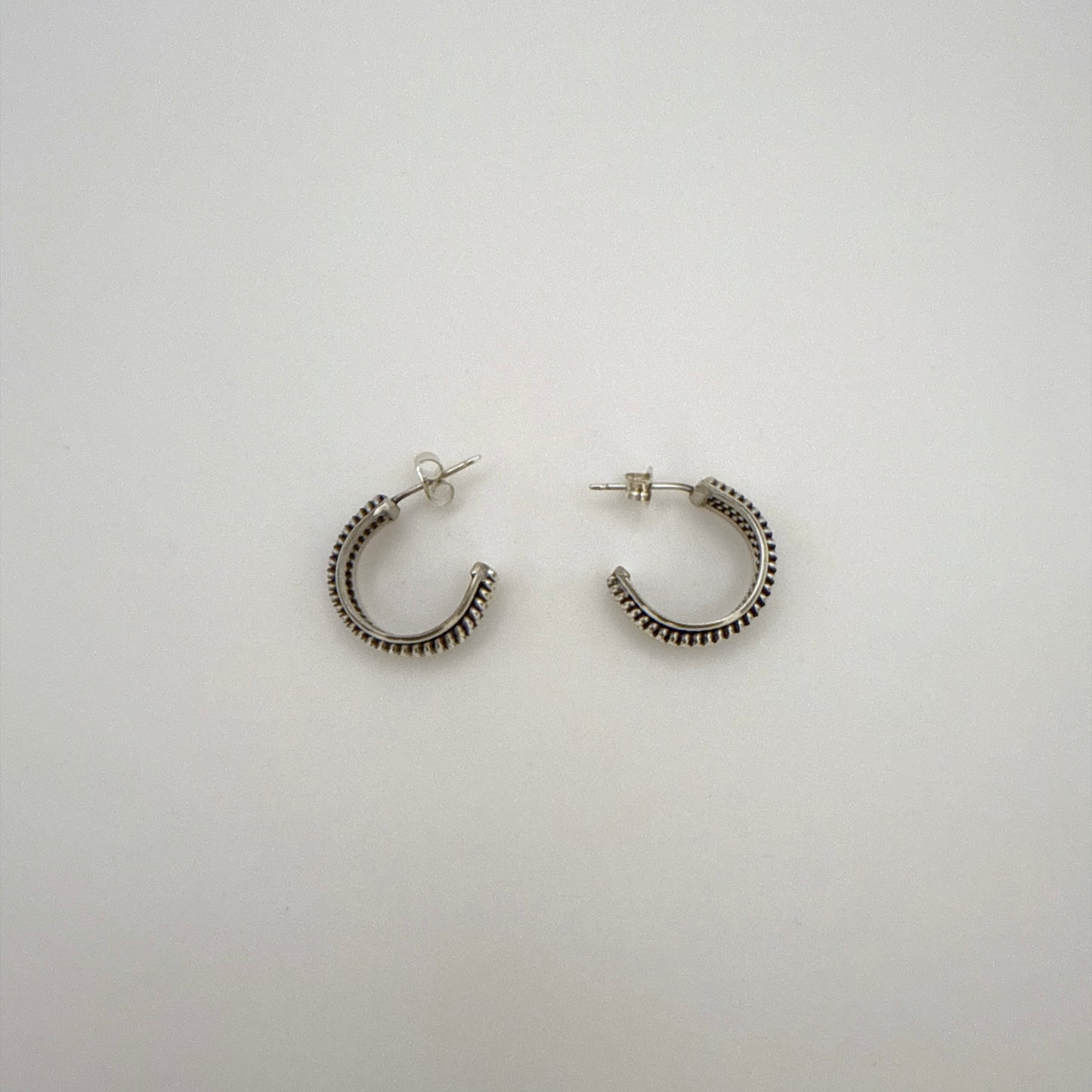 シルバーフープピアス 直径17mm ダブルコイル