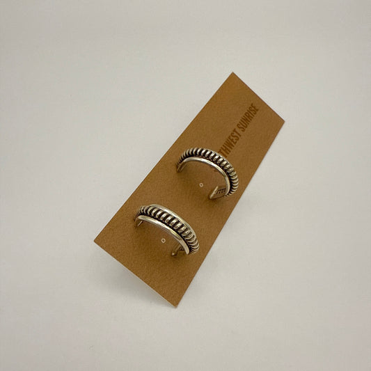 Sterling Silver Hoop Earrings 5/8" Single Coil