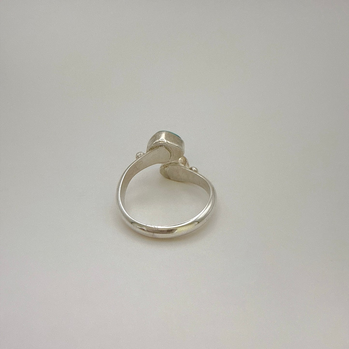 Kingman Turquoise Two Stone Split Ring Adjustable Size 7