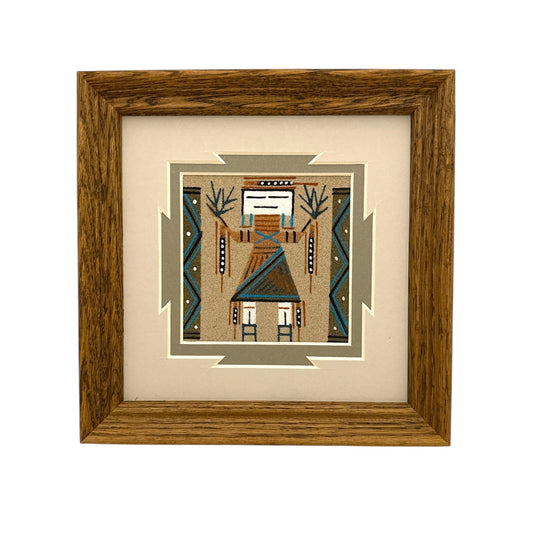 Navajo Sand Painting By Leanna Hawley 7" x 7"