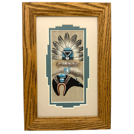 Navajo Sand Painting By Michael Watchman 9.5" x 6.5"