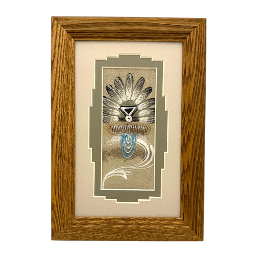 Navajo Sand Painting By Michael Watchman 9.5" x 6.5"