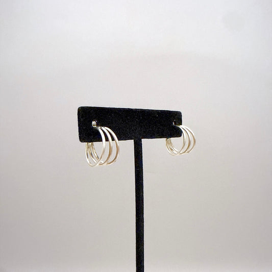 シルバーリブドフープピアス 直径16mm