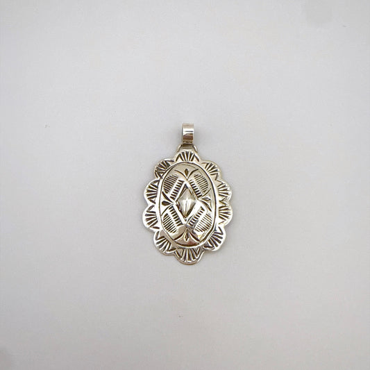 Stamped Silver Pendant A