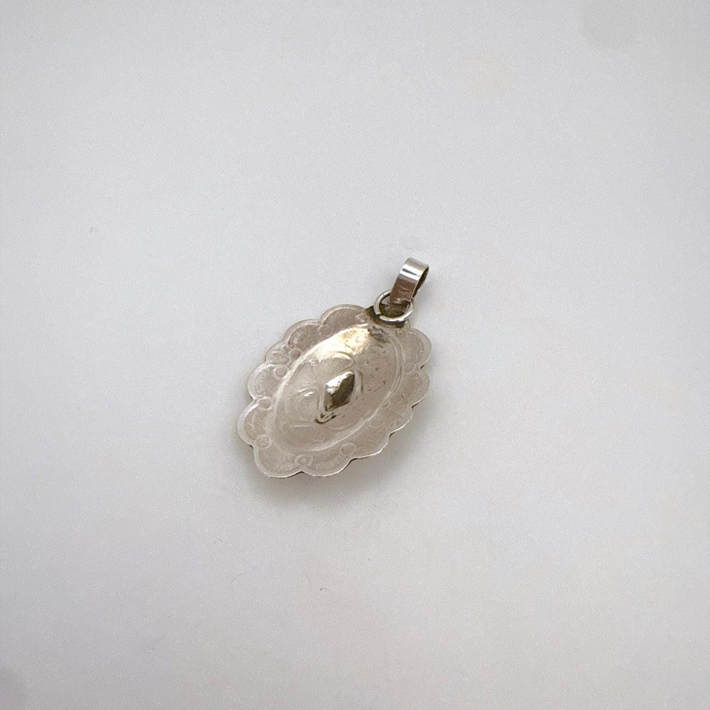 Stamped Silver Pendant B