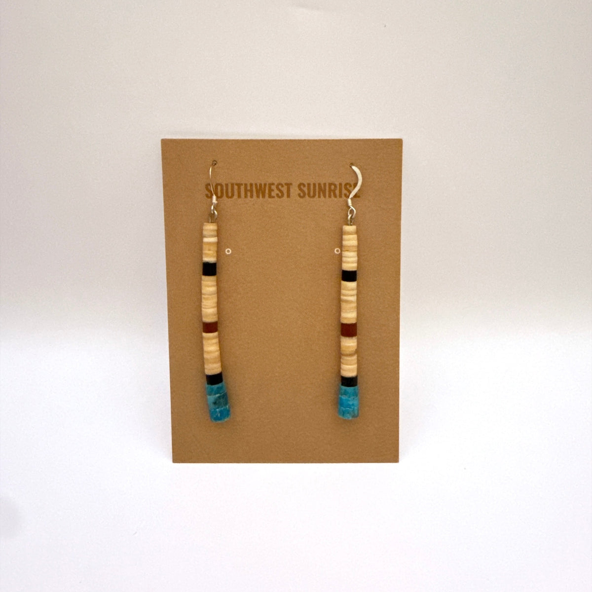 Turquoise Shell Heishi Earrings B