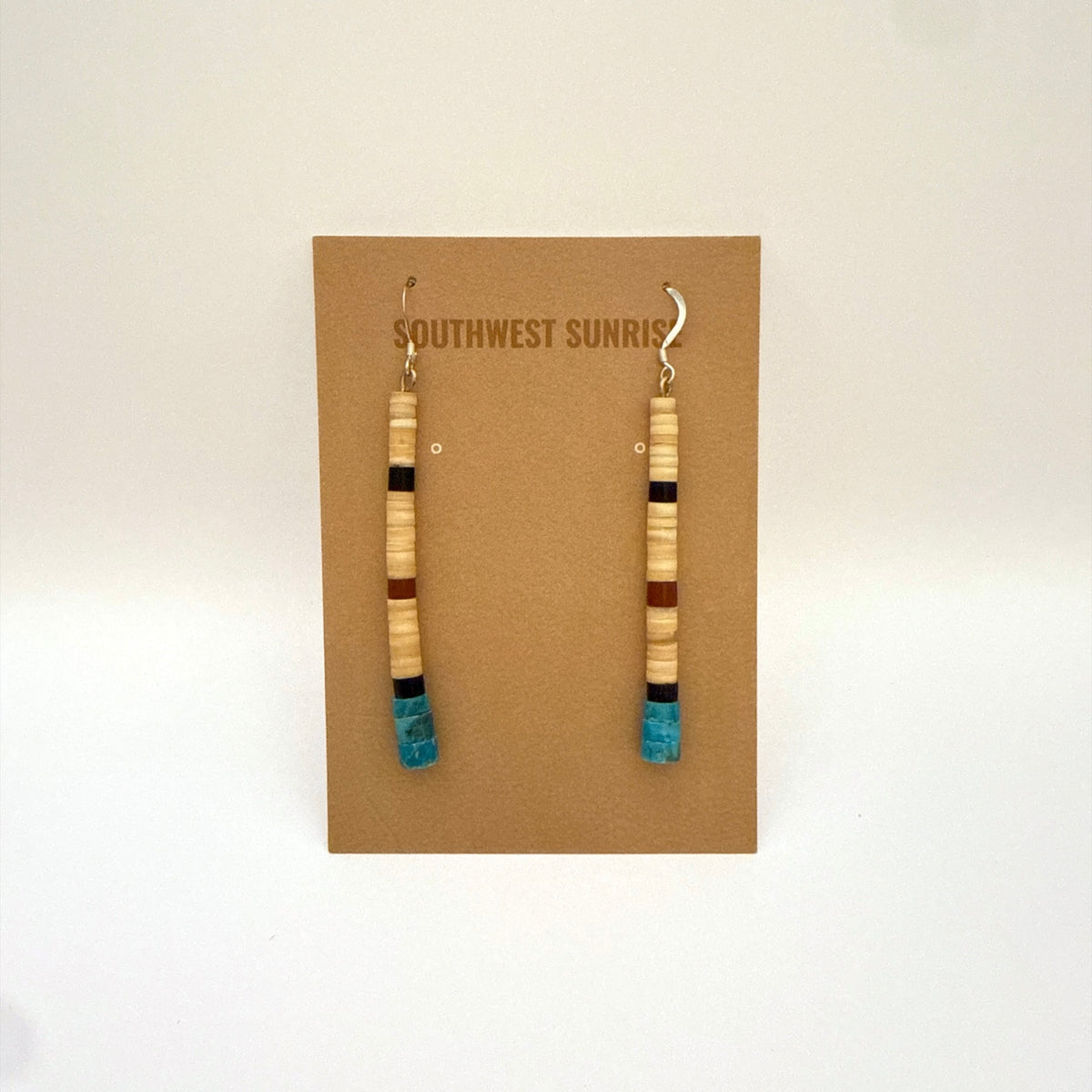 Turquoise Shell Heishi Earrings B