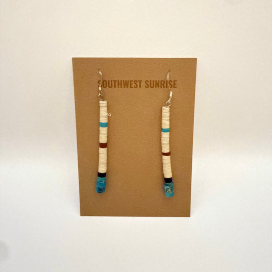 Turquoise Shell Heishi Earrings C