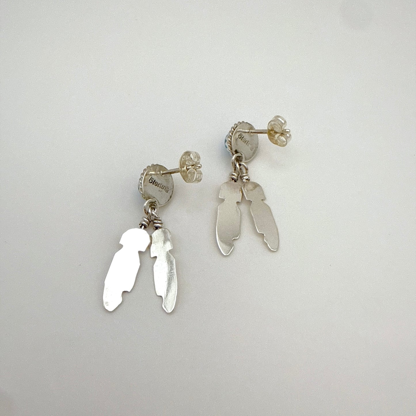 Turquoise Feather Earrings