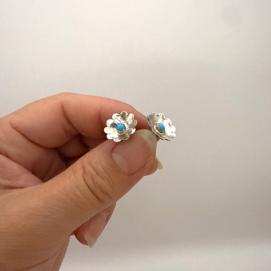 Turquoise Flower Stud Earrings