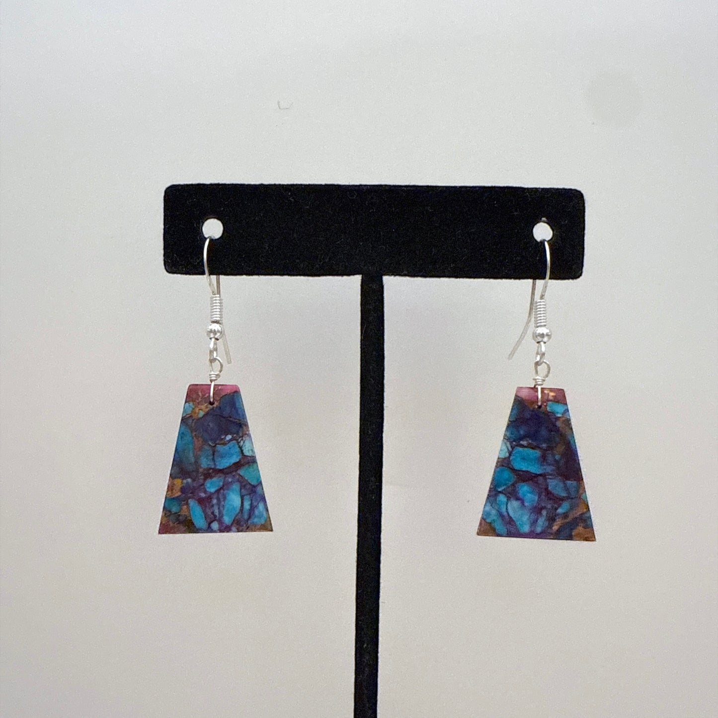 パープルモハべターコイズスラブピアス A