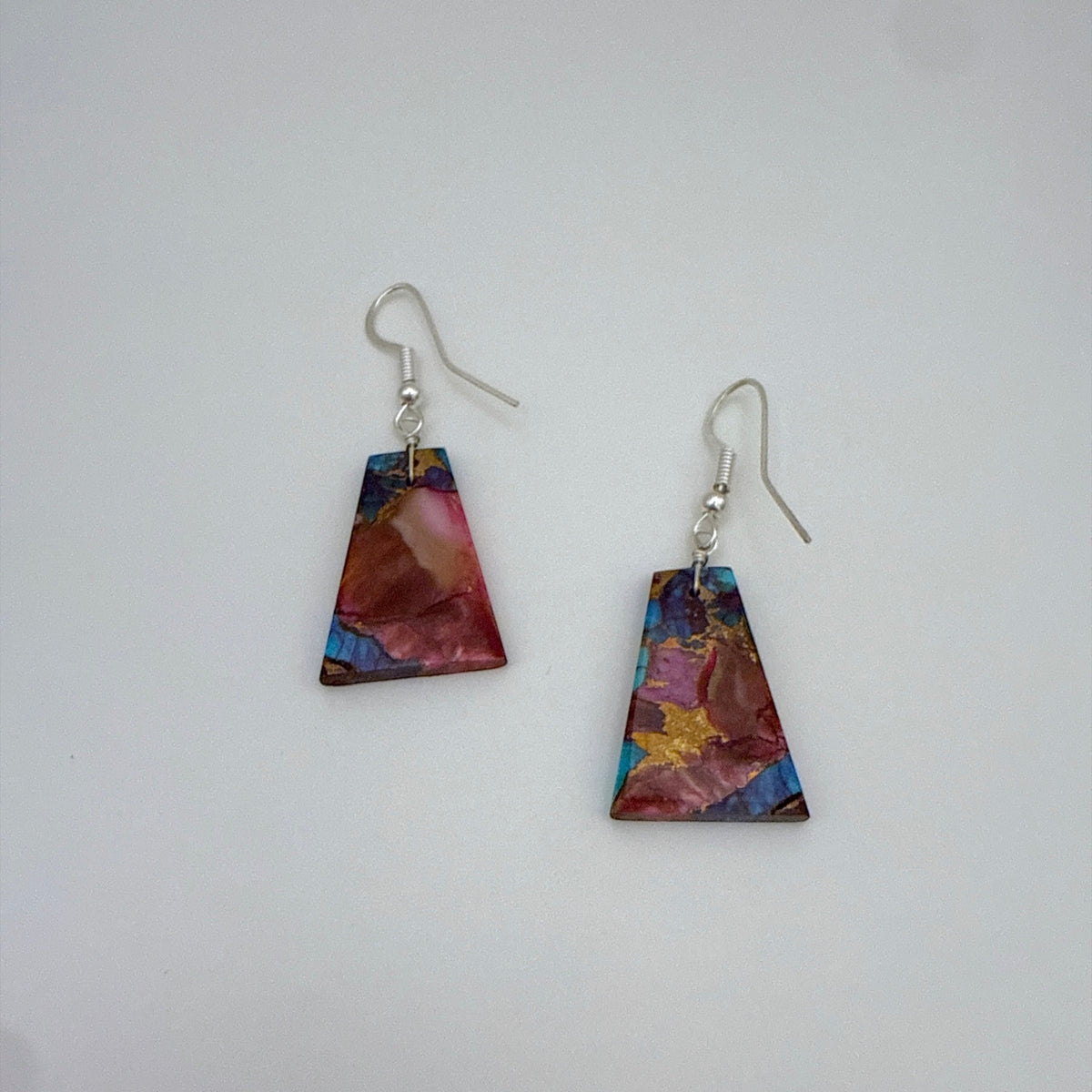 Purple Mojave Turquoise Slab Earrings C