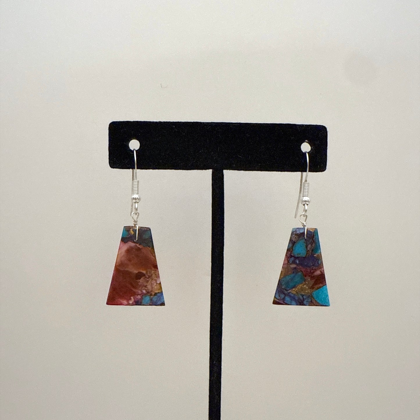 Purple Mojave Turquoise Slab Earrings C