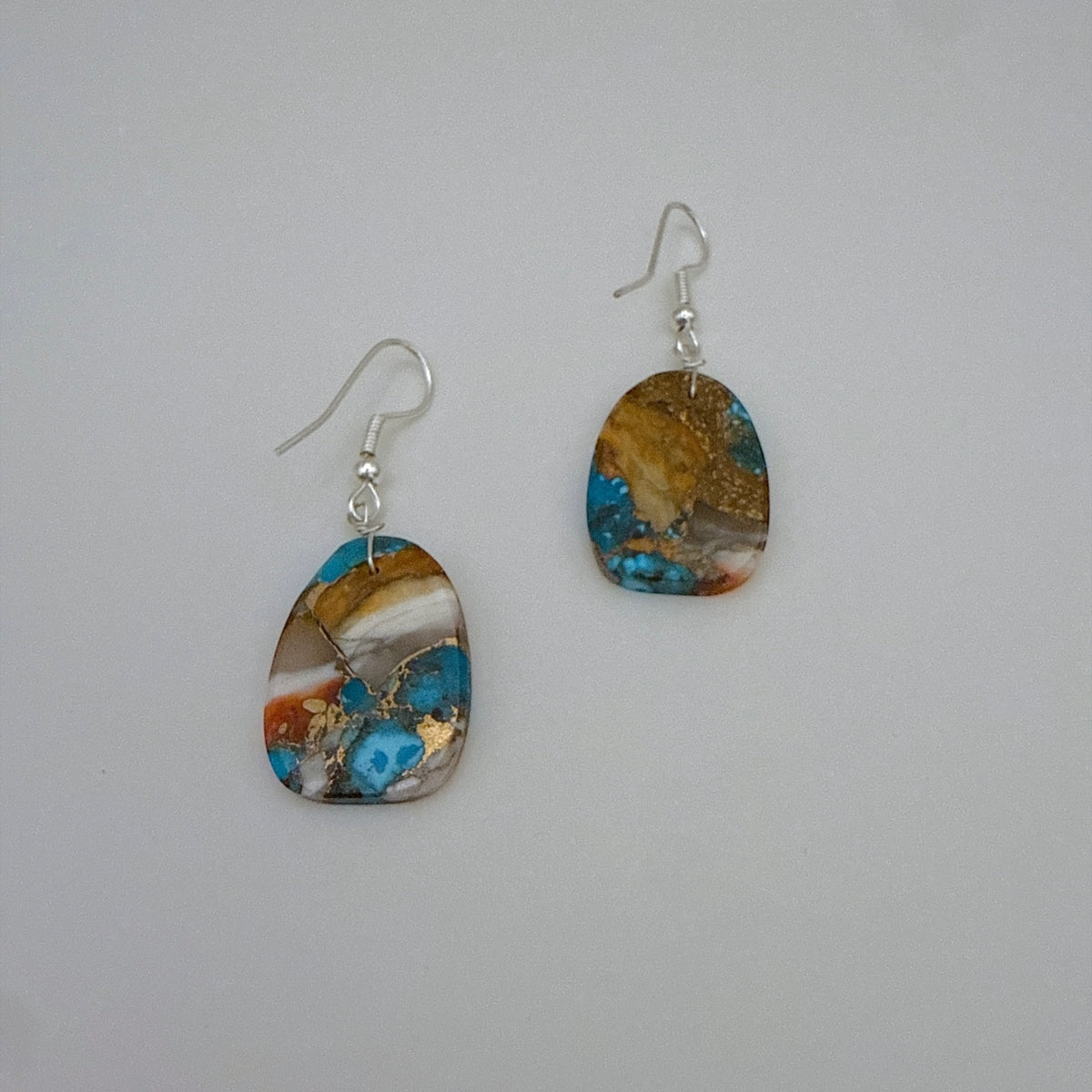 Mojave Turquoise Slab Earrings E