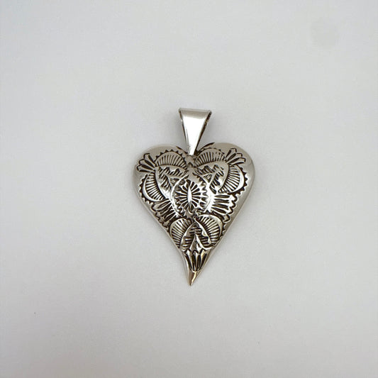 Stamped Heart Pendant