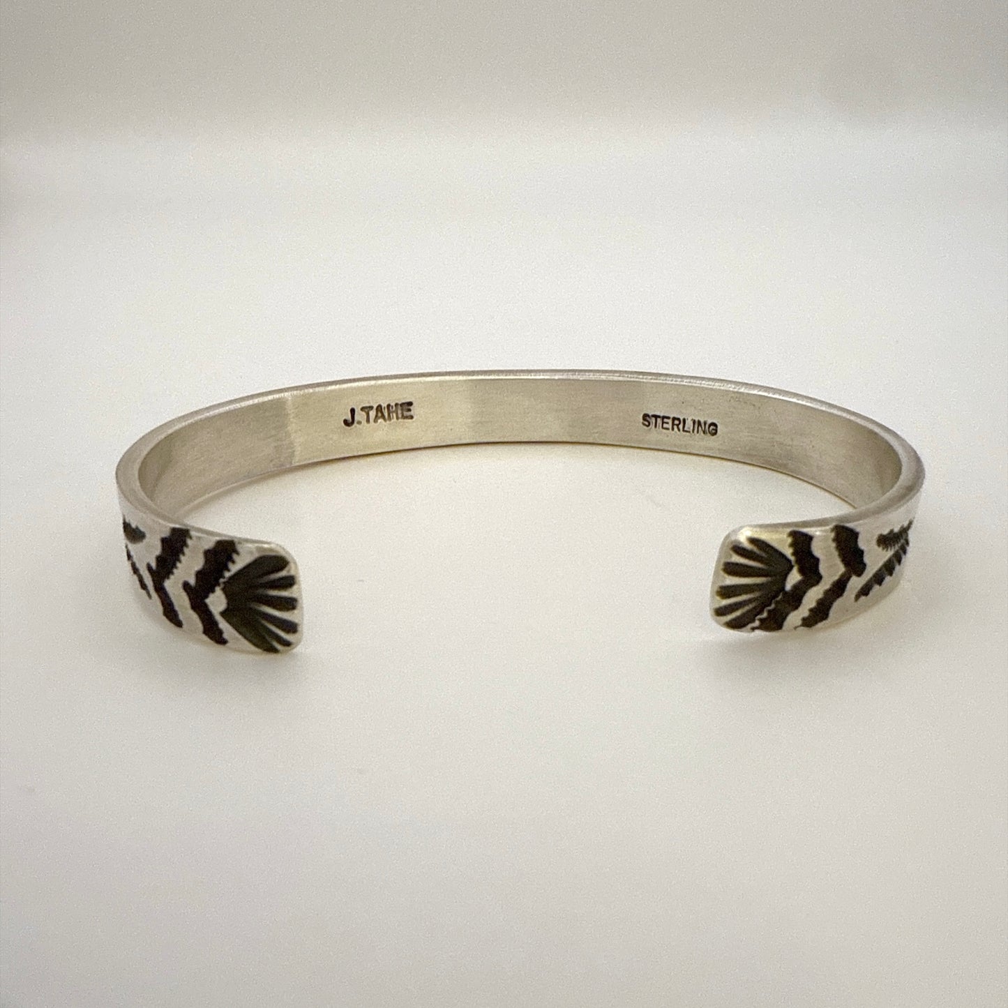 Stamped Sterling Silver Cuff Bracelet By Jerrold Tahe 6-1/8"