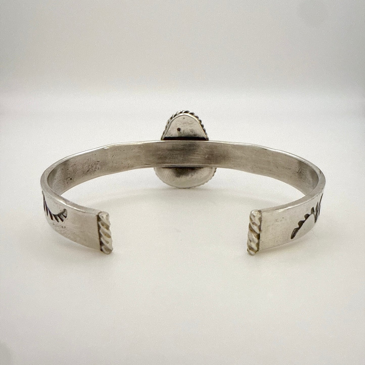 Stamped Kingman Turquoise Cuff Bracelet By Kinsley Natoni