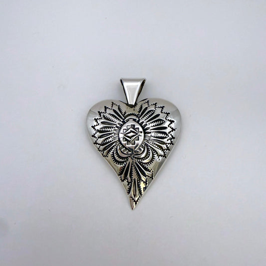Stamped Heart Pendant