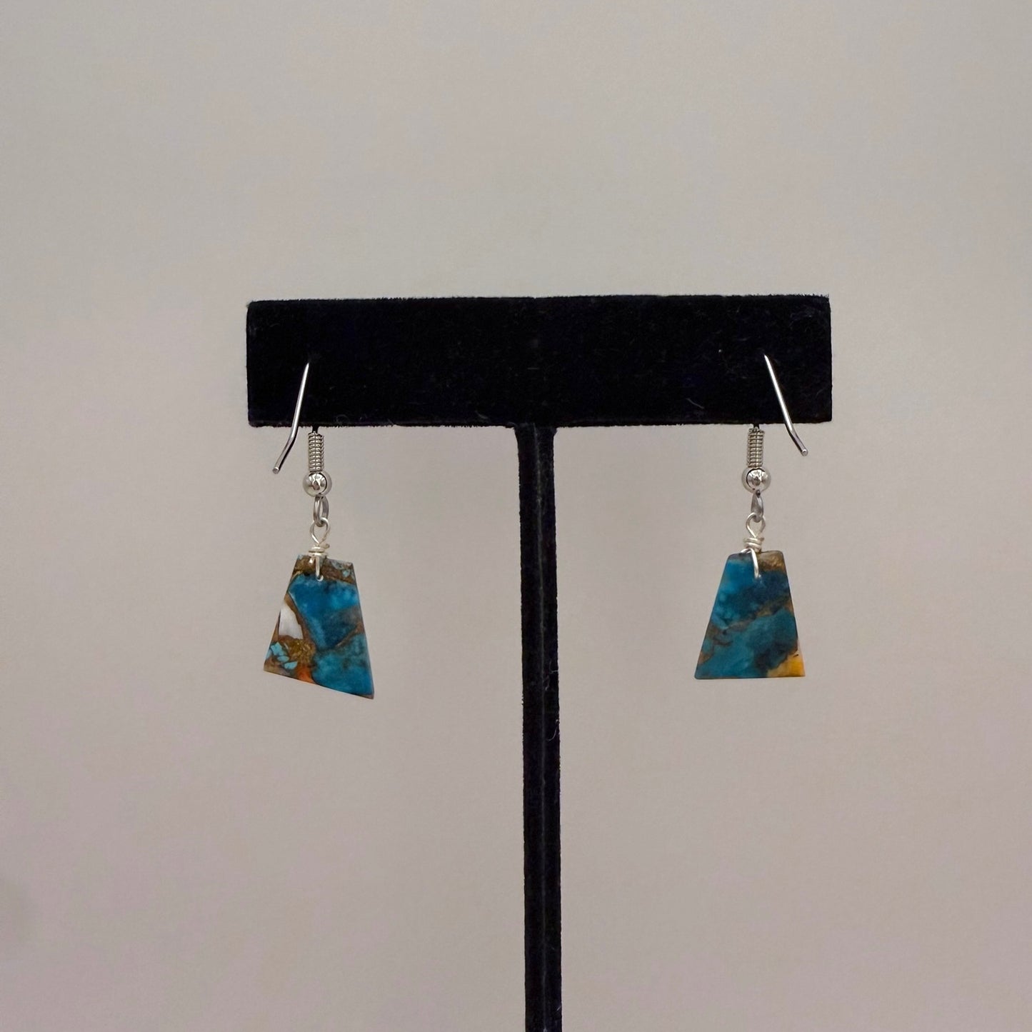 Mojave Turquoise Slab Earrings Small