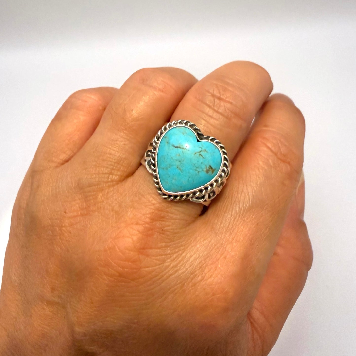 Turquoise Heart Ring By Sunshine Reeves Size 8