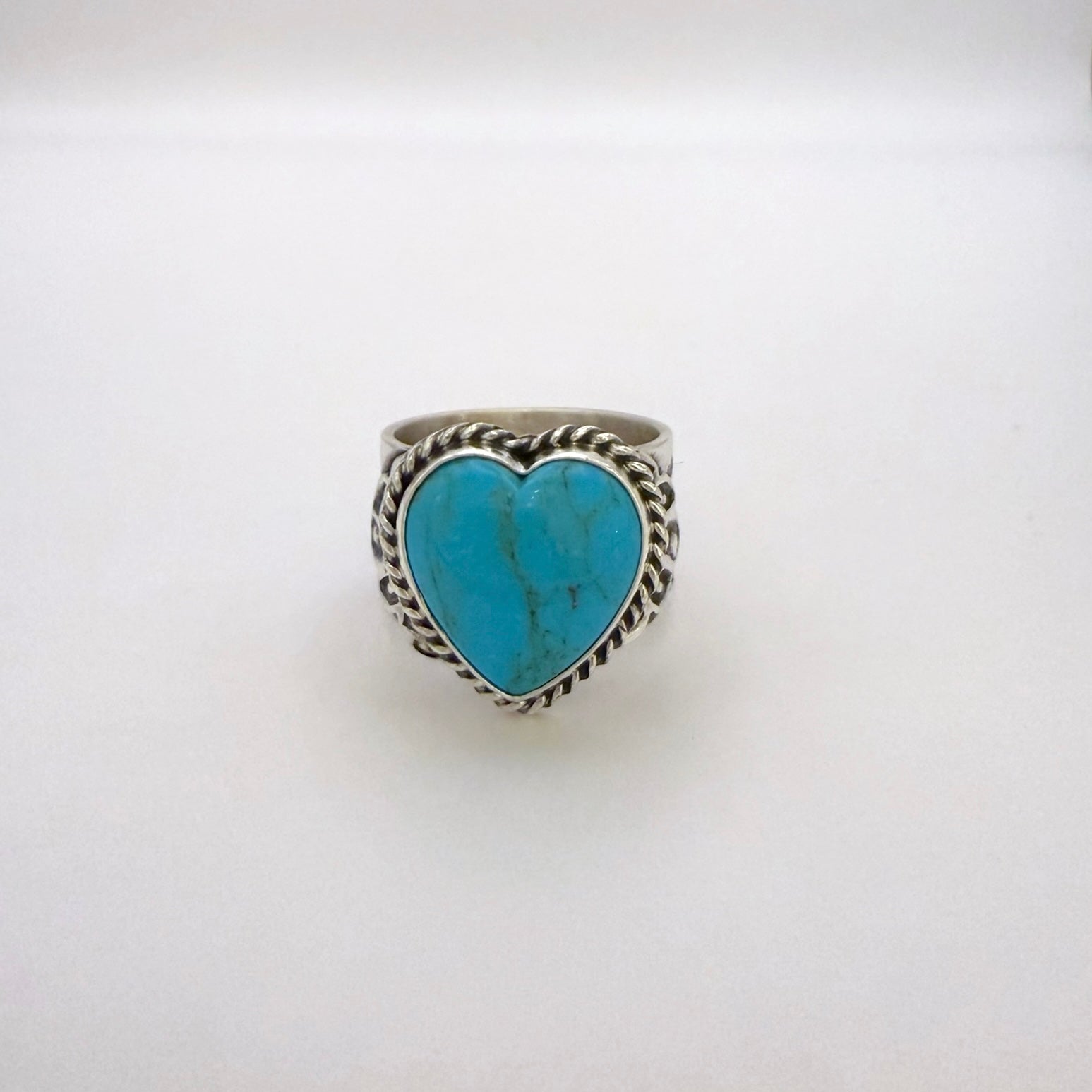 Sunshine Reeves Navajo Turquoise Heart Ring Sterling Silver Size 9 