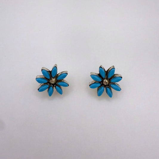 Turquoise Flower Stud Earrings