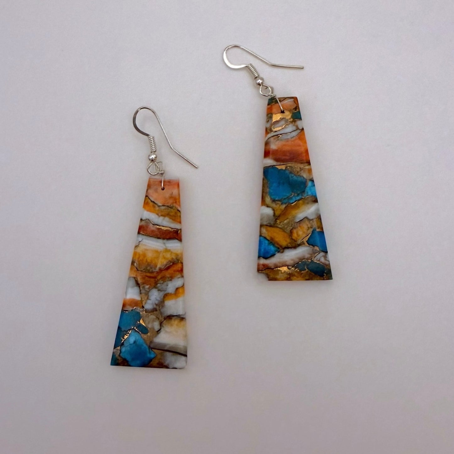 Mojave Turquoise Spiny Slab Earrings A