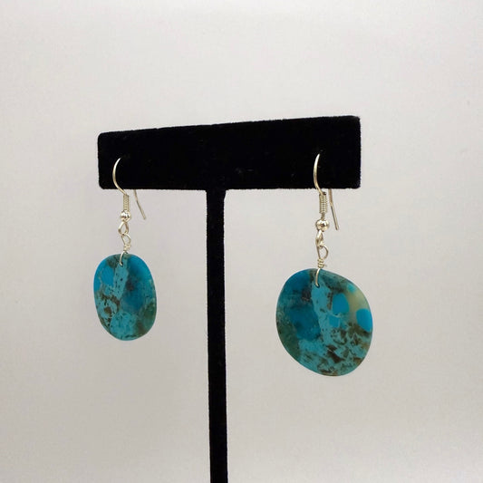 Turquoise Slab Earrings B