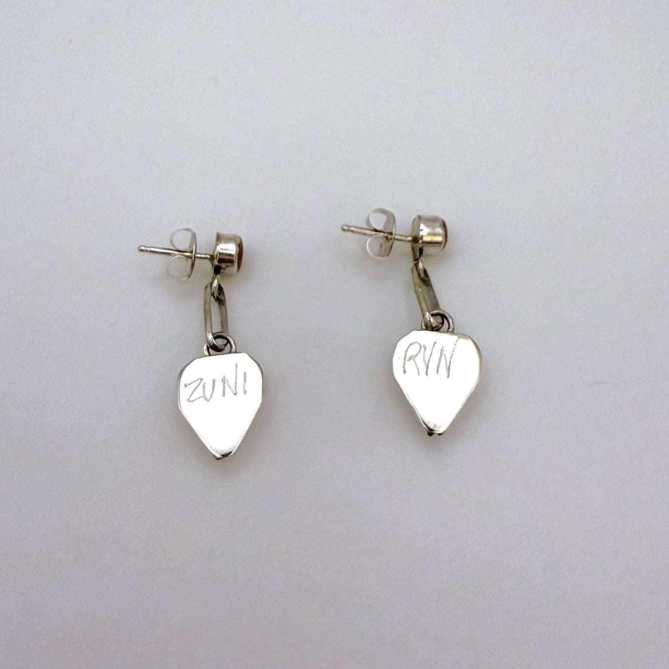 Mother of Pearl Inlay Heart Dangle Earrings