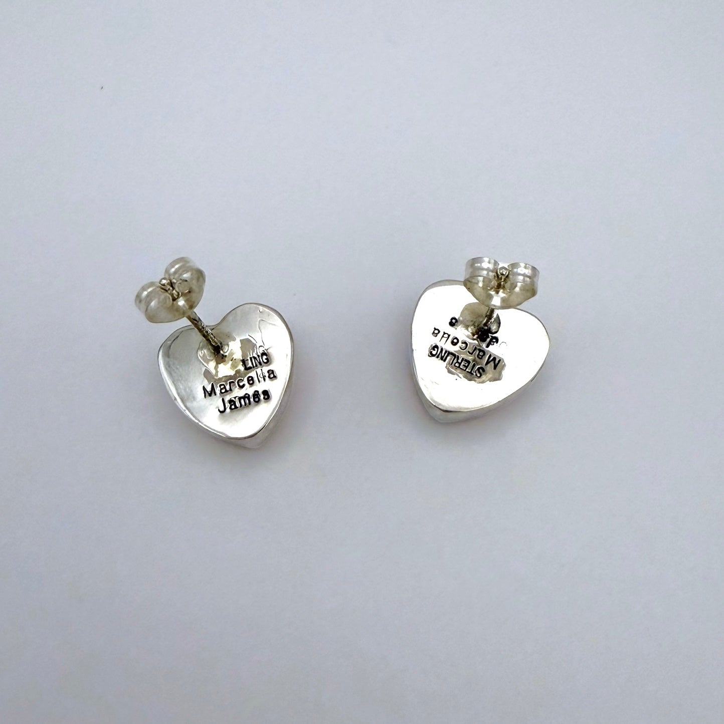 Pink Conch Heart Stud Earrings