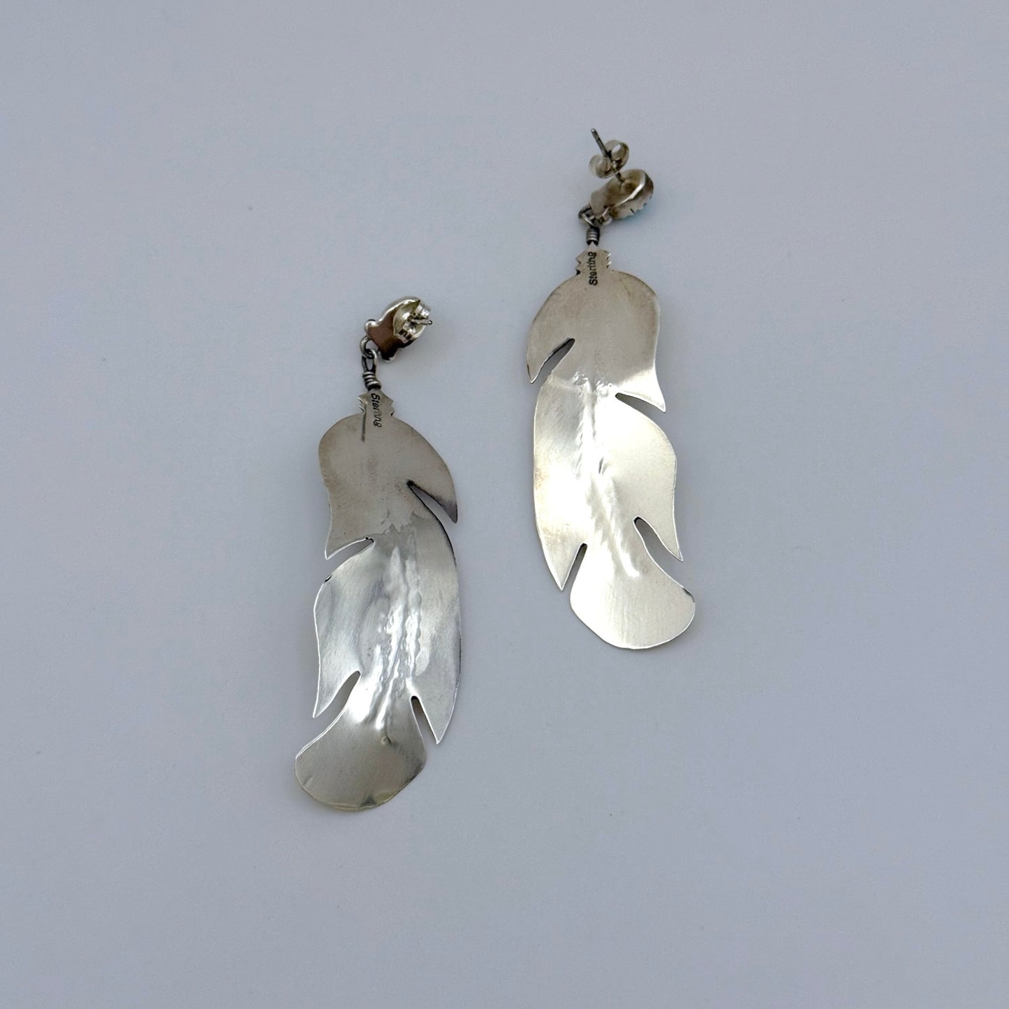 Turquoise Feather Earrings