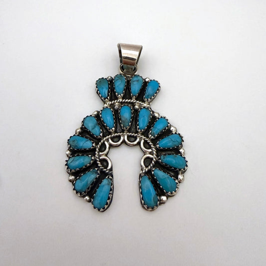 Turquoise Naja Pendant By Zeita Begay B