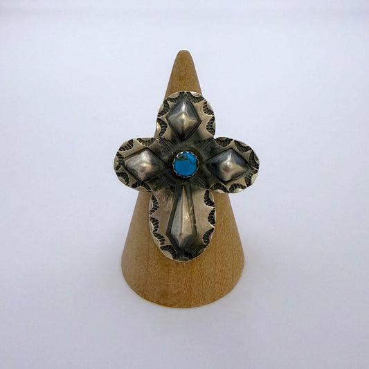 Turquoise Cross Ring Size 9