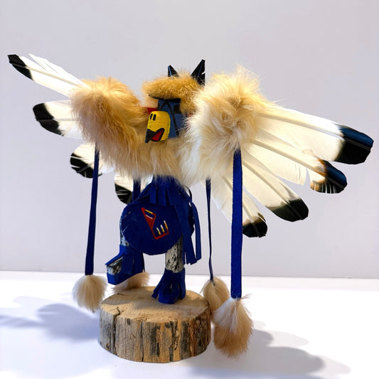 Native American Navajo Eagle Kachina Doll / Blue2