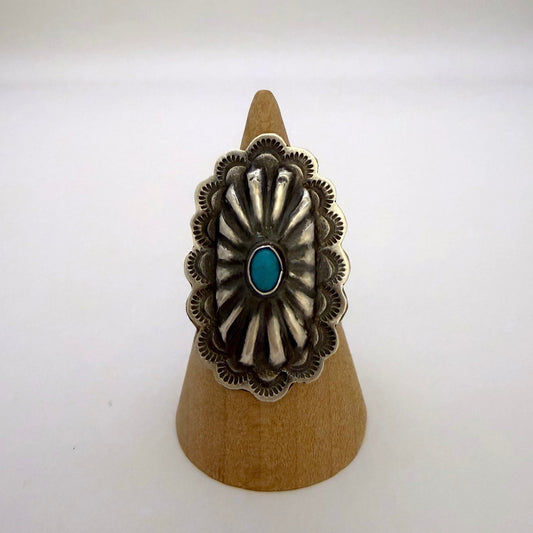 Turquoise Concho Ring Size 7.5