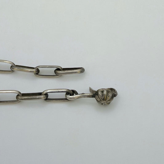 Navajo Handmade Sterling Silver Chain with Concho Hook – 24"