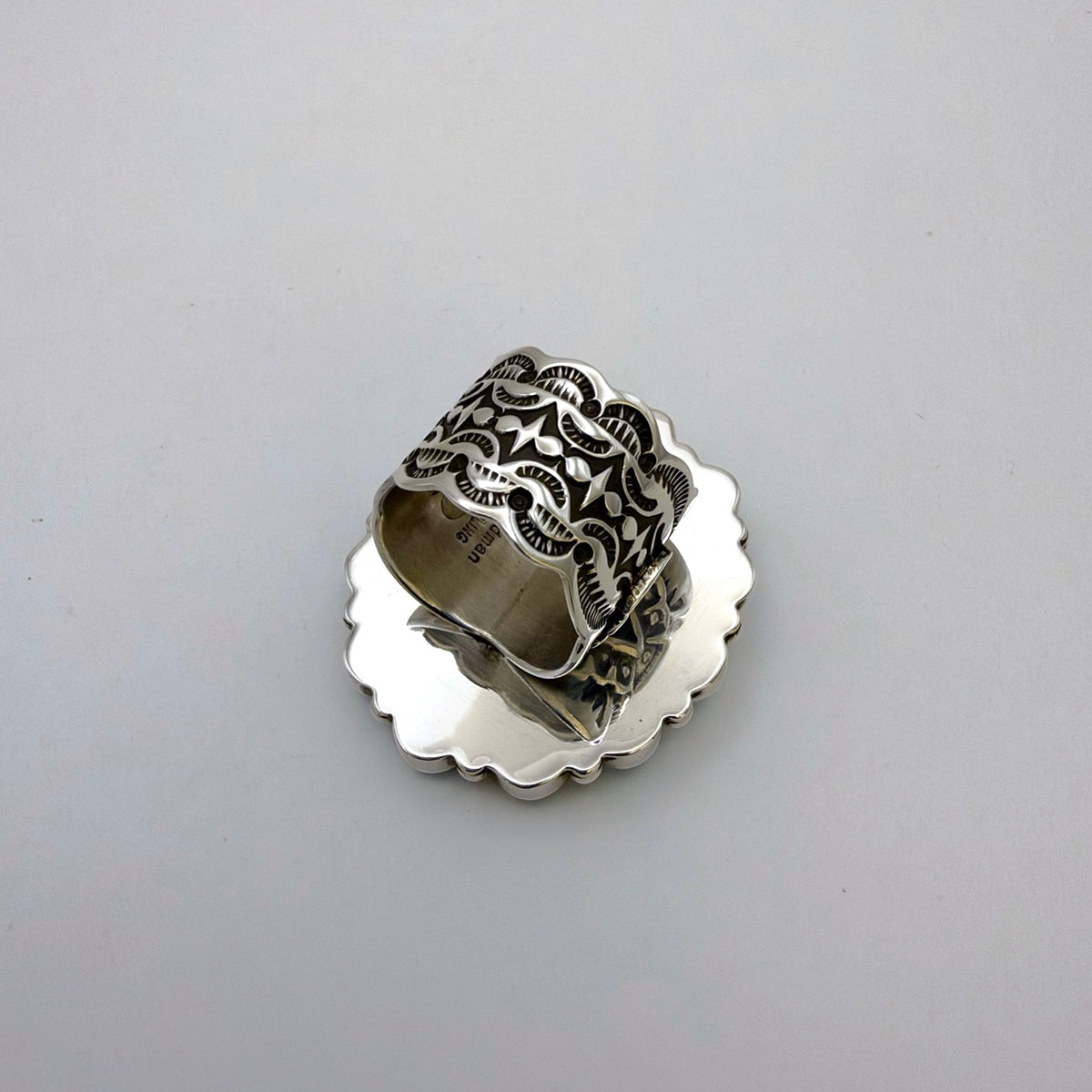 Turquoise Cluster Ring Size 6.5 By Darrell Cadman