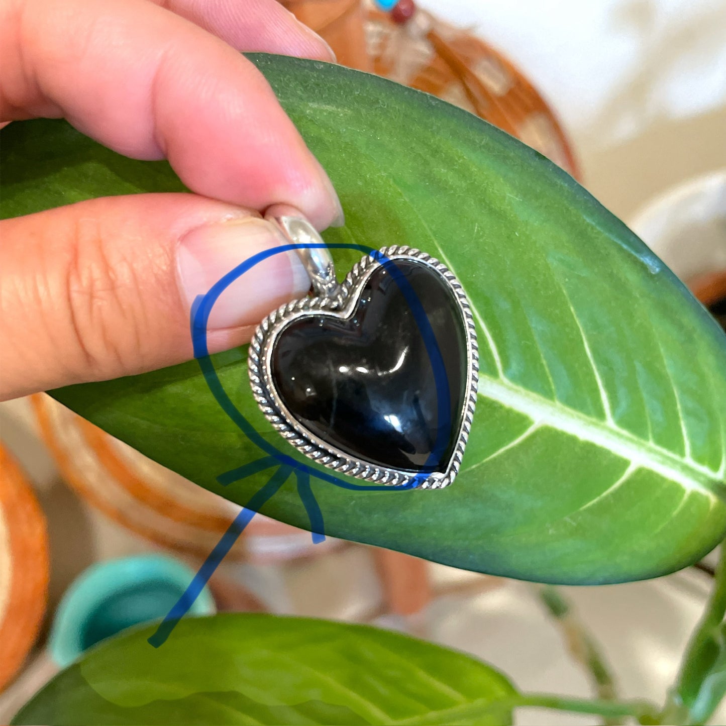 Black Onyx Heart Pendant