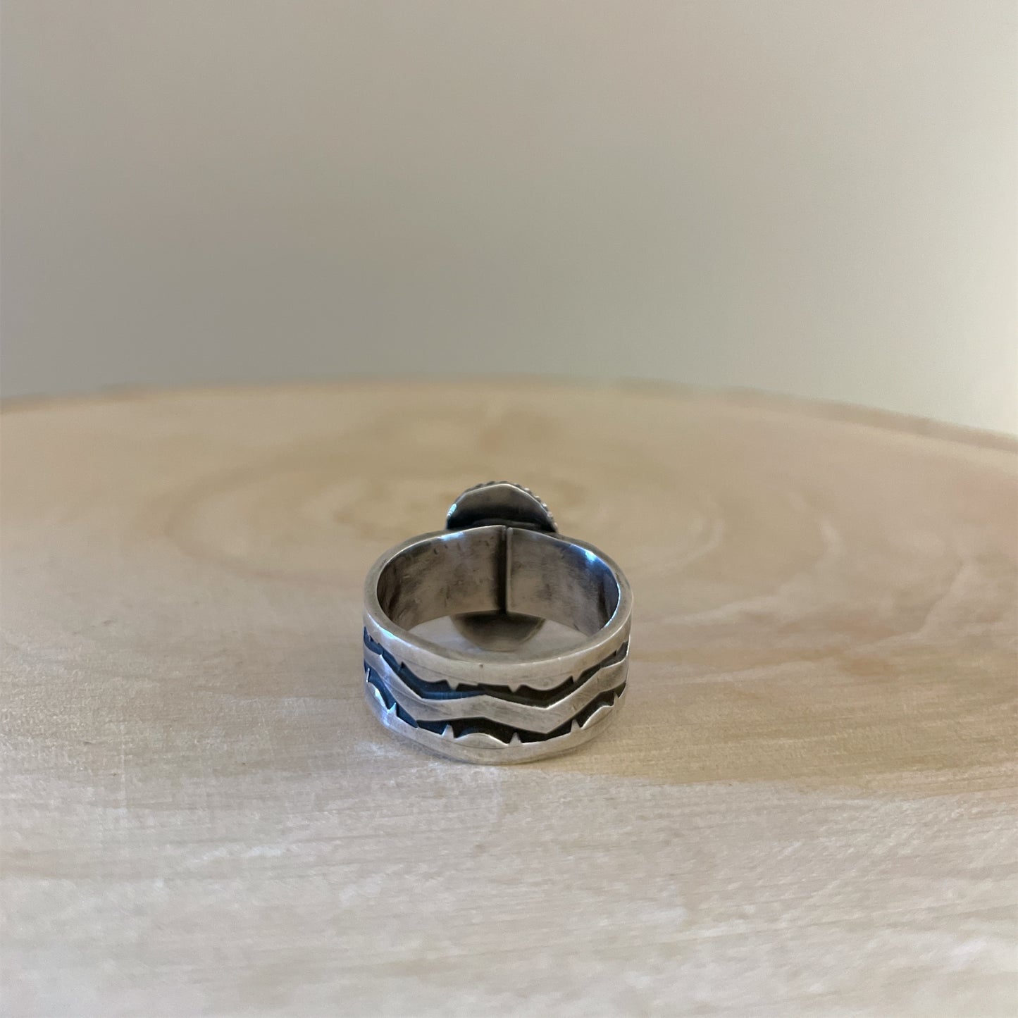 Stamped Kingman Turquoise Ring A By Sunshine Reeves Size 8.5