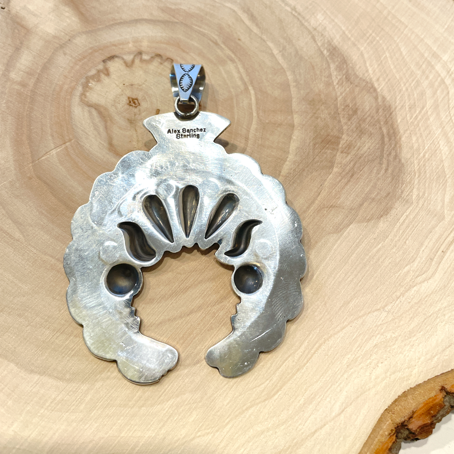 Kingman Turquoise Big Naja Pendant By Alex Sanchez