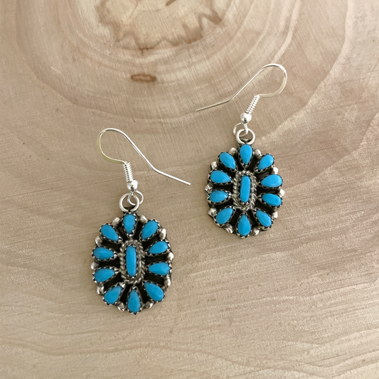Turquoise Cluster Dangle Earrings